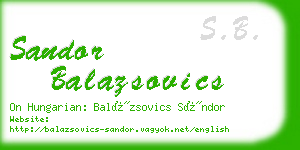 sandor balazsovics business card